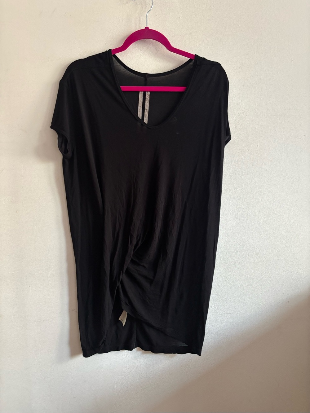 Rick Owens Black V-Neck Short Sleeve Blouse